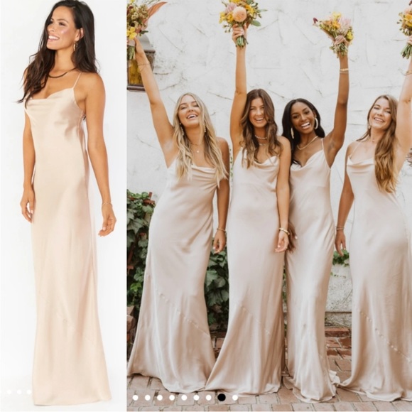 Show Me Your Mumu Tuscany Maxi Slip Women's Medium Champagne Luxe - Picture 7 of 11